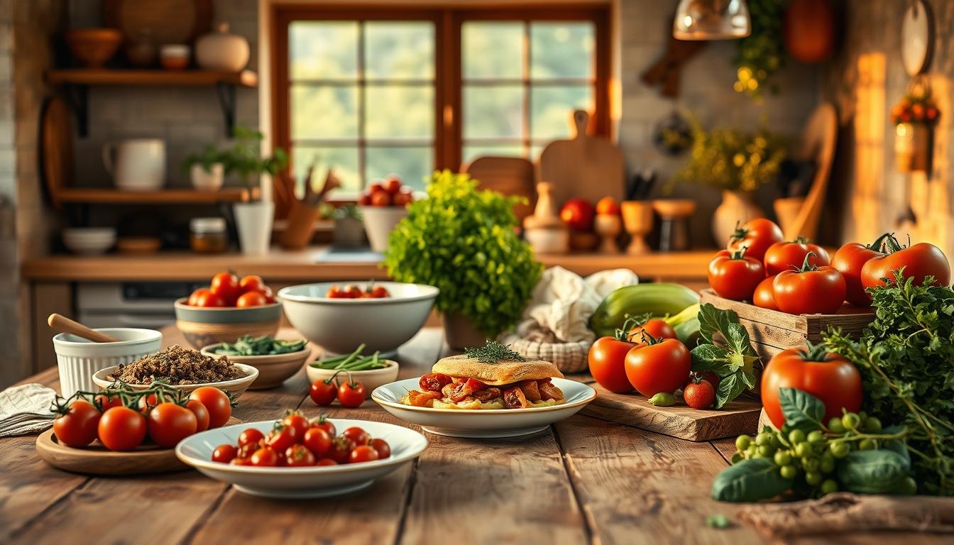 Quick weeknight dinner prepared in a home kitchen