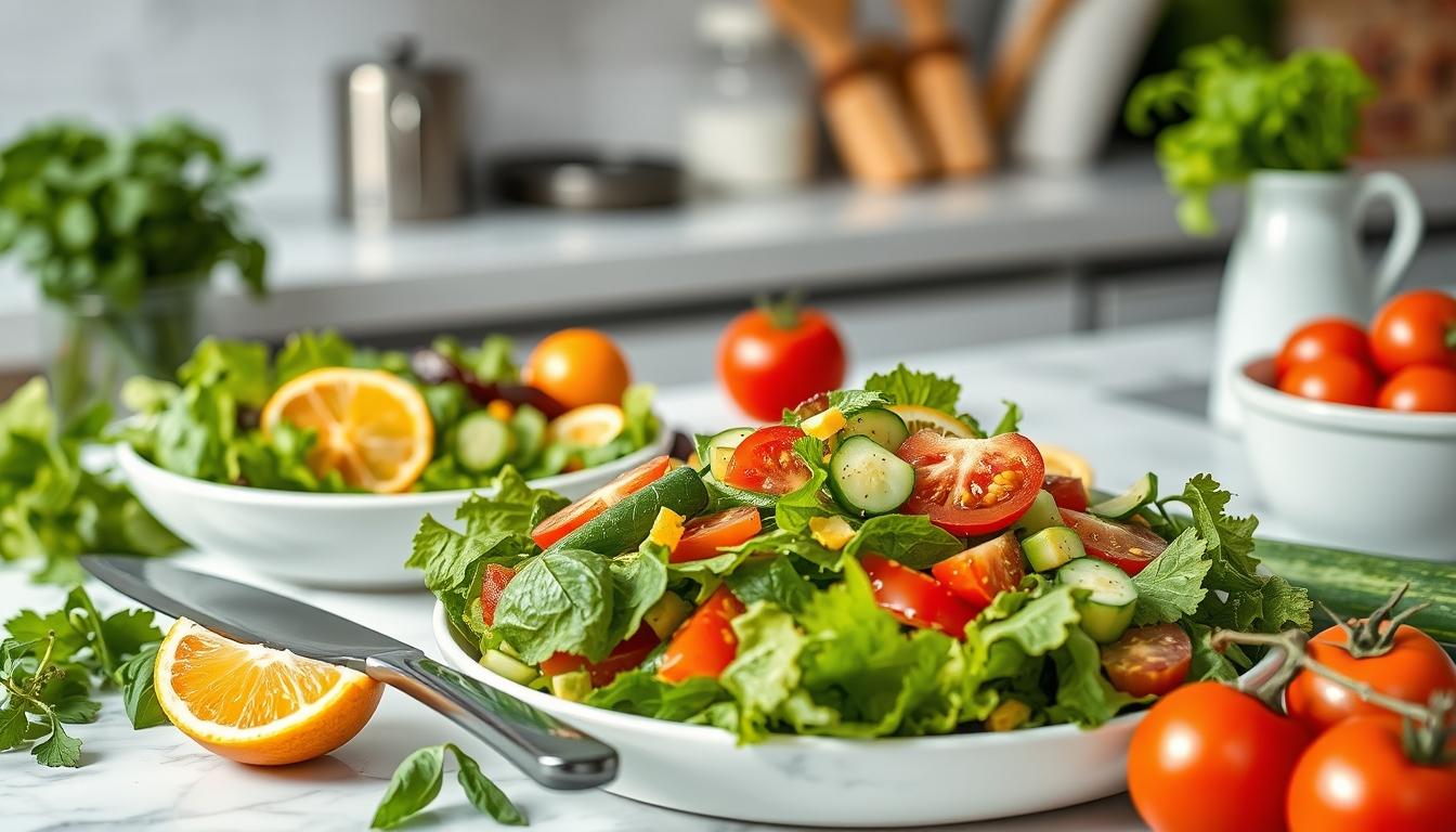 Fresh seasonal ingredients arranged for home cooking